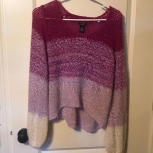 3 shade pink long sleeve sweater